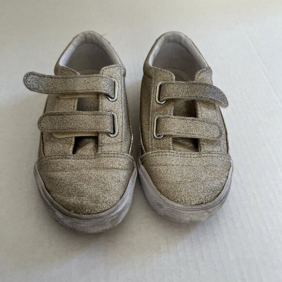 CYNTHIA ROWLEY Hoop And Loop  gold glittery sneakers Sz 12 - Picture 7 of 10